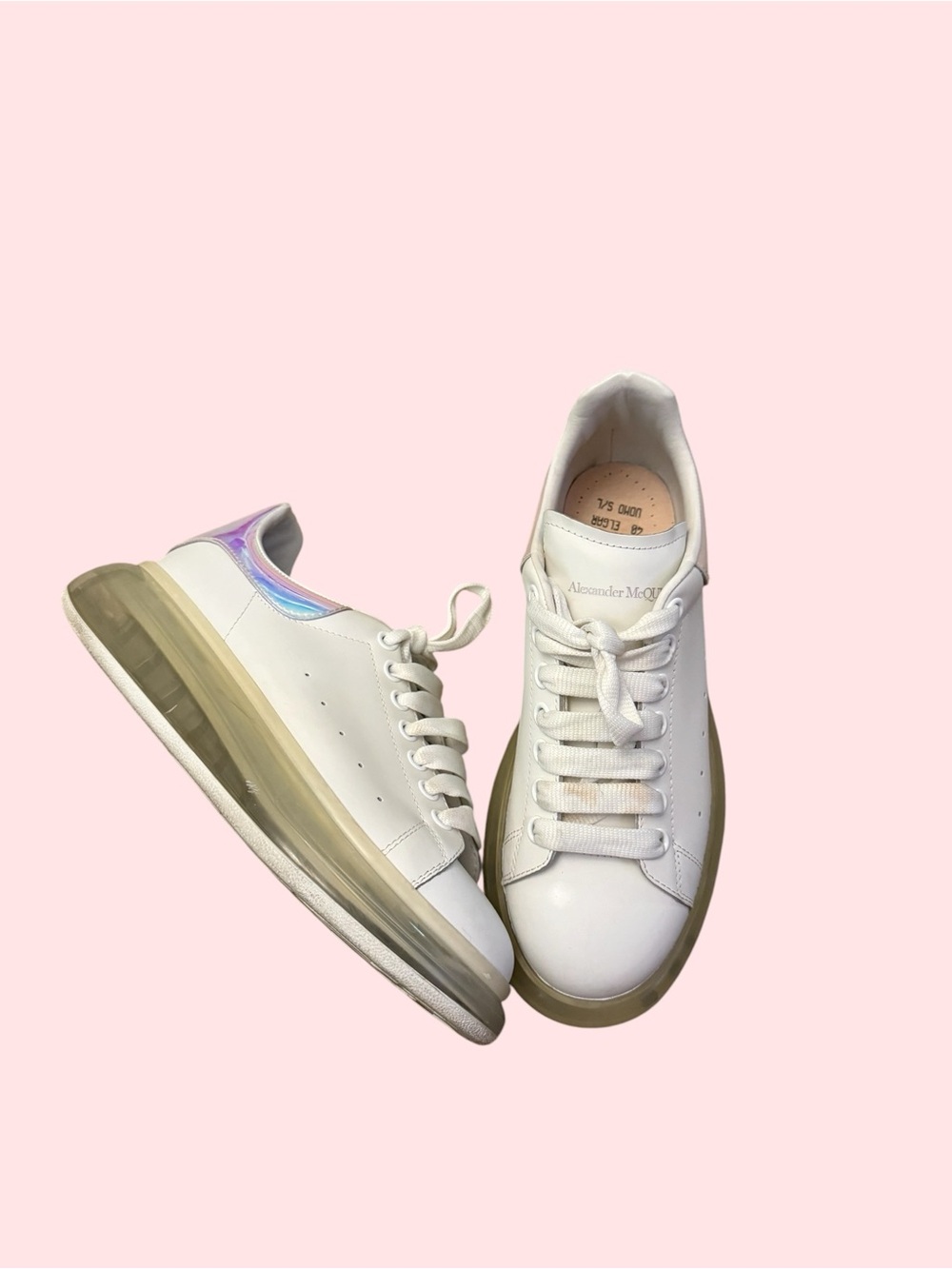 Alexander McQueen Oversized Sneaker Iridescent Heel EU Size 40